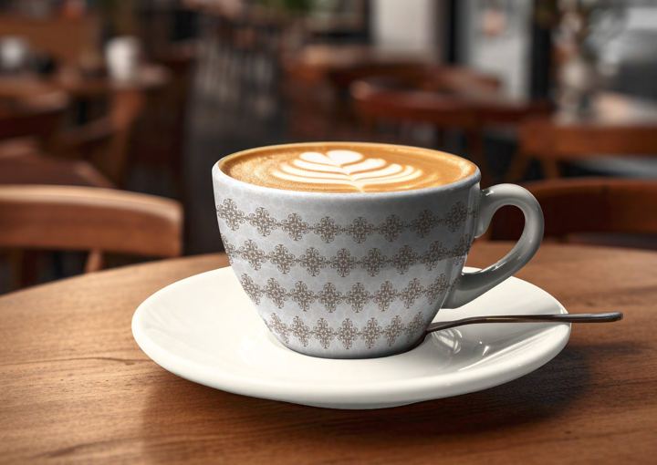 Patterned coffee cup