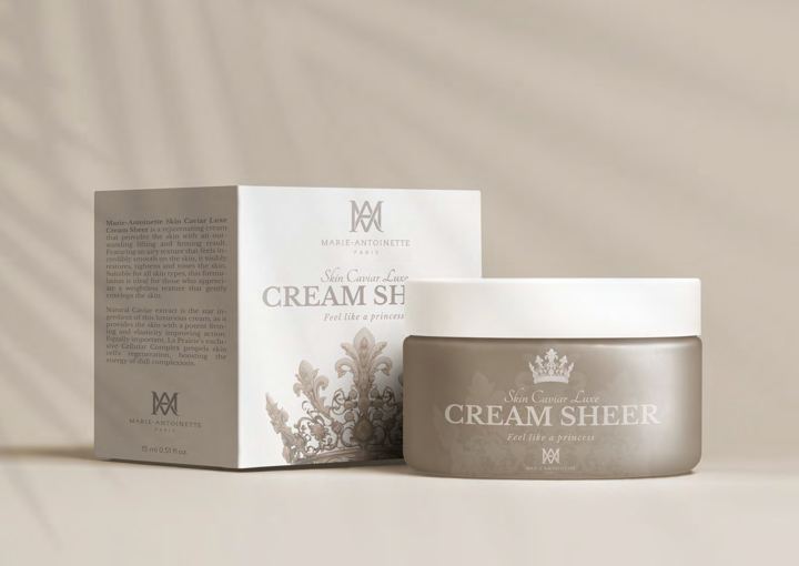 Face cream in patterned packaging