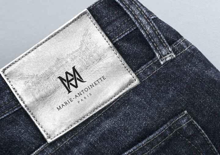 Denim with woven Marie-Antoinette label