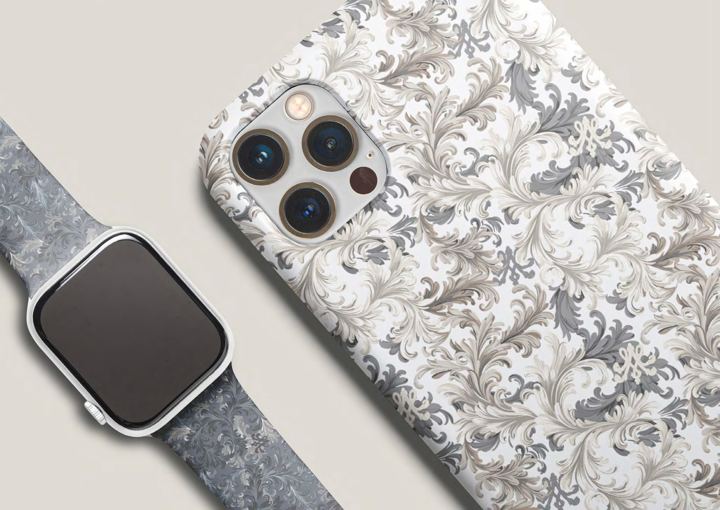 Patterned phone case and watch strap