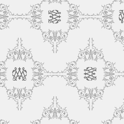 Graue Medaillons mit Monogramm — Muster aus dem Marie-Antoinette Style Guide