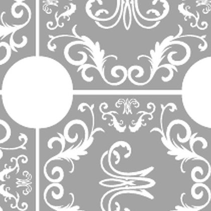 Graue Ornamentkacheln — Muster aus dem Marie-Antoinette Style Guide