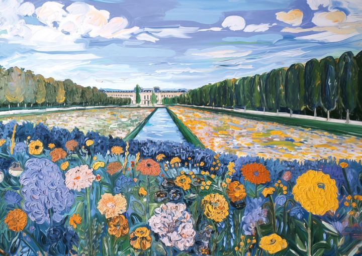 Painting of the gardens of Versailles